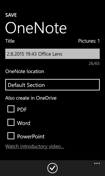 Office Lens OneNote